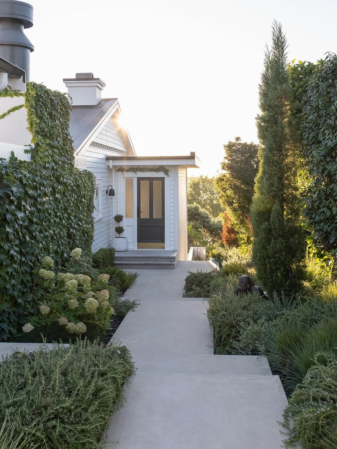 Garden entrance at sunset