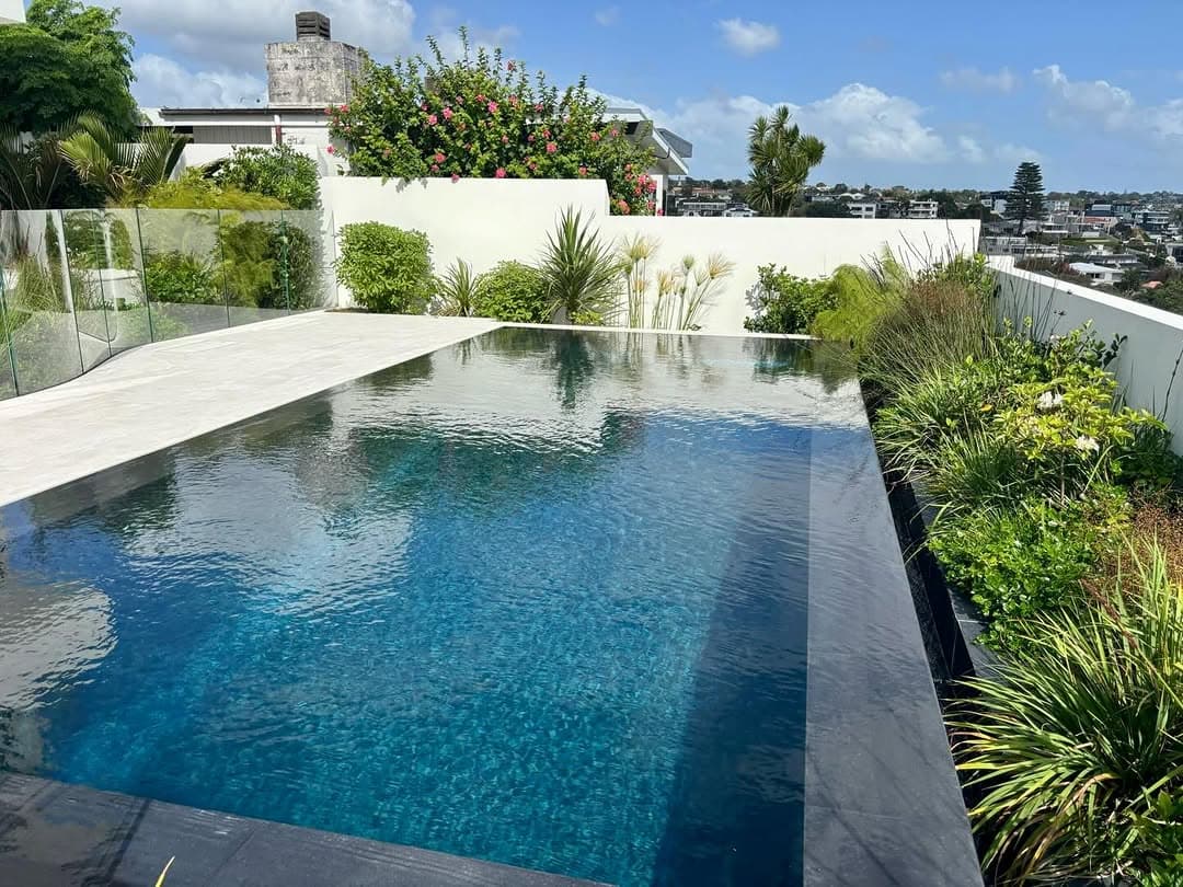 Rooftop pool and garden